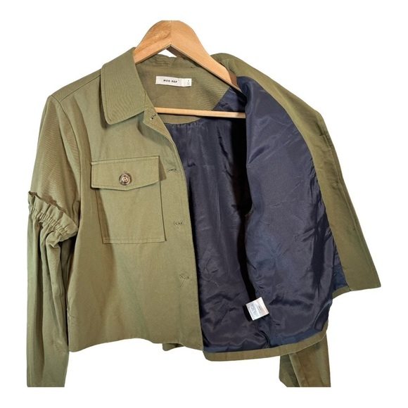 Mod Ref Bell Sleeve Cropped Utility Jacket NWOT - Picture 2 of 5